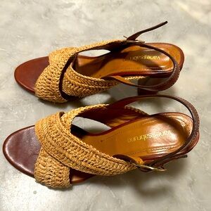 Vanessa Bruno Sandals in Leather and Raffia. Very good condition.